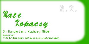 mate kopacsy business card